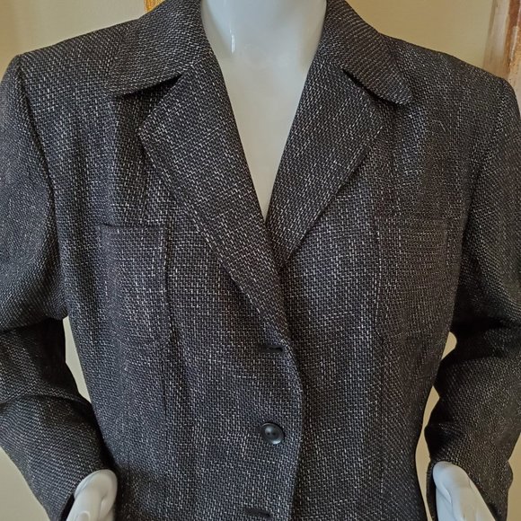 Larry Levine Signature Black Button Front Blazer SZ 18 - Picture 6 of 8